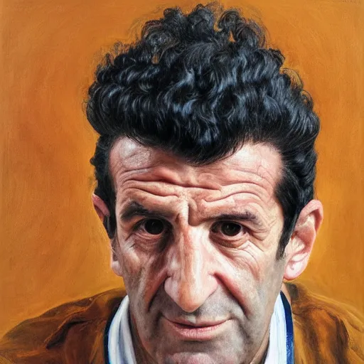 Image similar to portrait of luis figo, painting by paula rego, high detail, high resolution