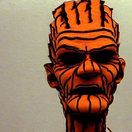 Image similar to beavis freddy krueger pinhead testifying in court, detailed faces