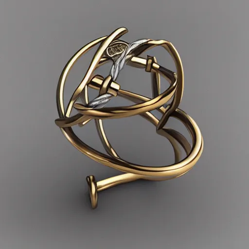 Image similar to 3 d model, armillary rings jewelry