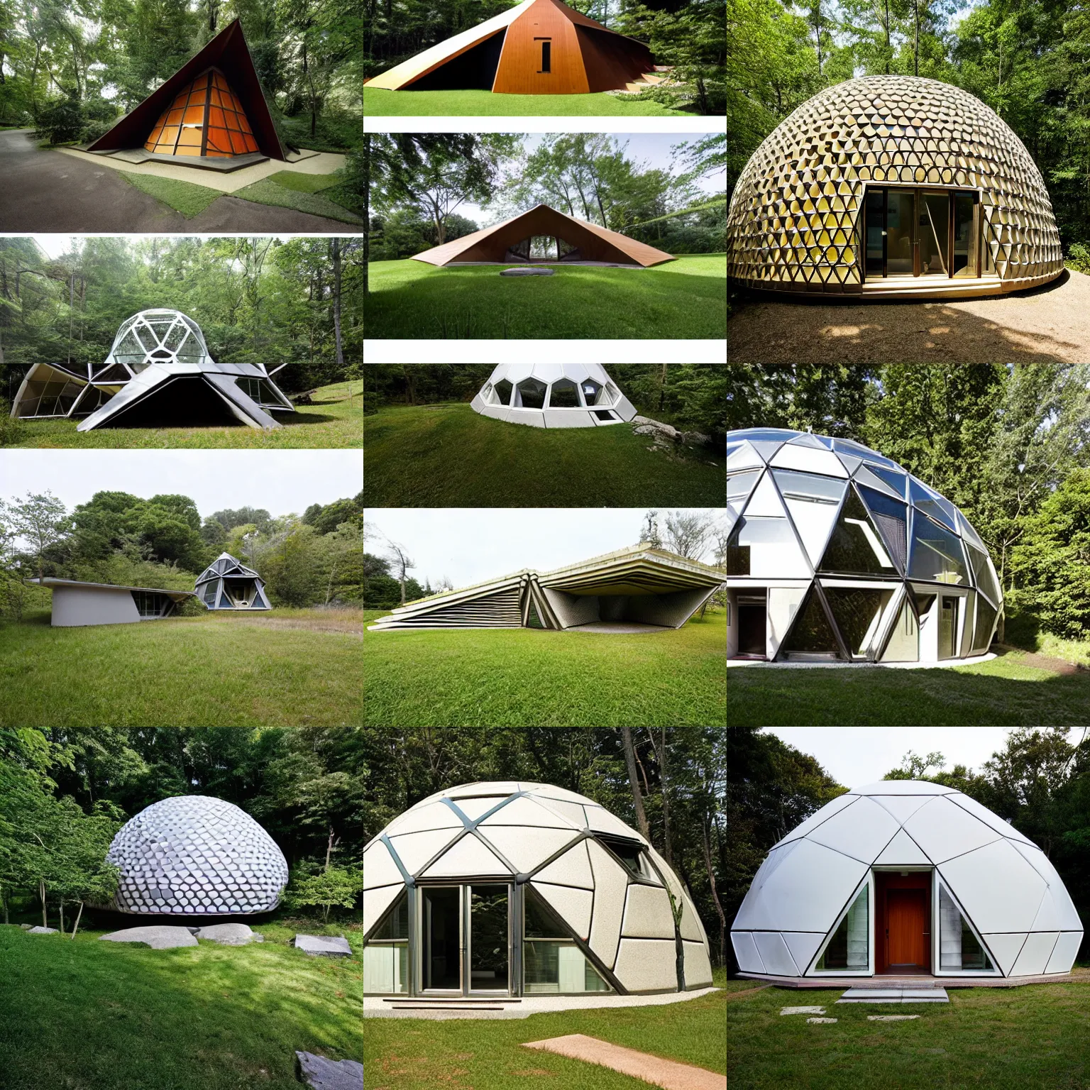 Image similar to geodesic house integrated with the ground by architect studio buckminster fuller shoji sadao