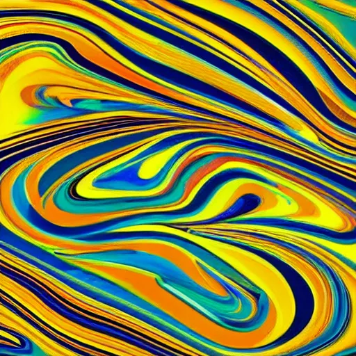 Image similar to olorful abstract geometric background. liquid dynamic gradient hypnotic waves. fluid marble texture art by oscar galvan, willem de kooning, natelle quek
