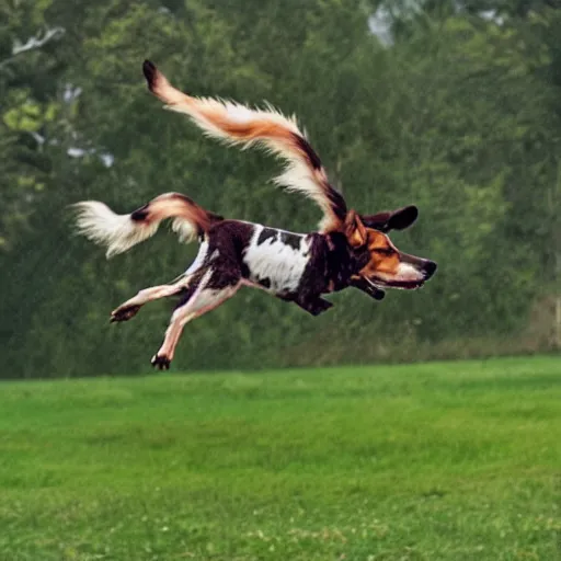 Prompt: flying dog