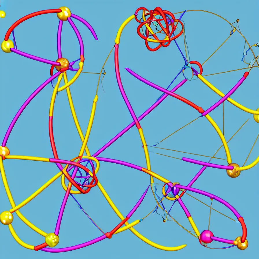 Image similar to schema of the inner workings of an atom and electron wit DNA