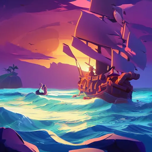 Image similar to painting mermaid treasure on sea of thieves game avatar hero smooth face median photoshop filter cutout vector, behance hd by jesper ejsing, by rhads, makoto shinkai and lois van baarle, ilya kuvshinov, rossdraws global illumination