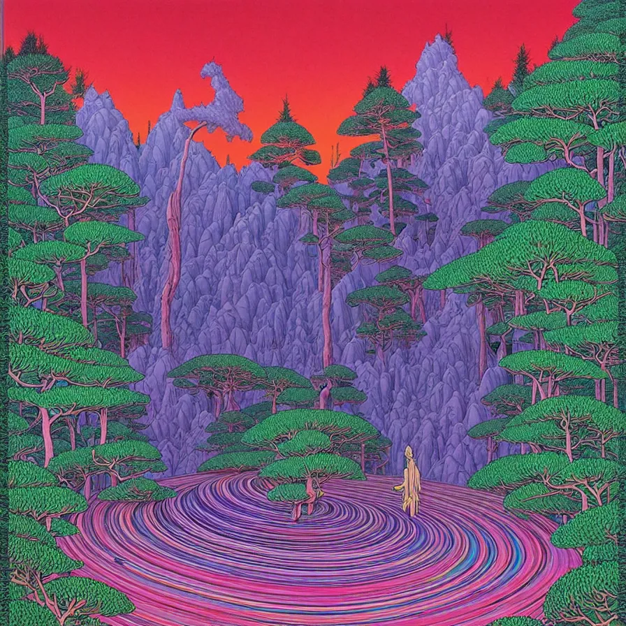 Prompt: ( ( ( ( ( forest on a mysterious planet ) ) ) ) ) by mœbius!!!!!!!!!!!!!!!!!!!!!!!!!!!, overdetailed art, colorful, record jacket