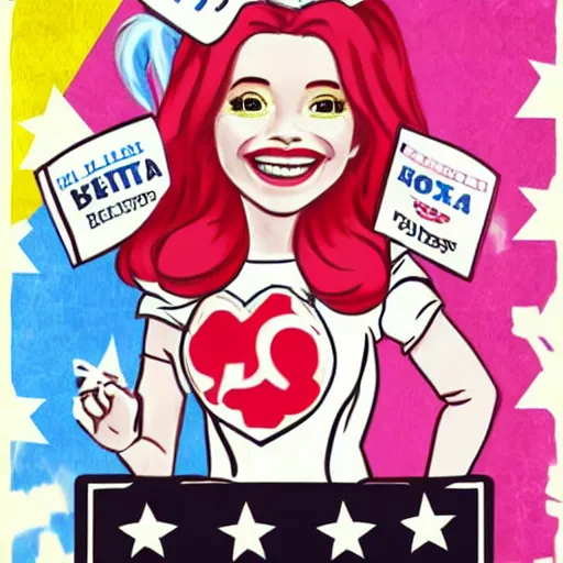 Image similar to Belle Delphine election propaganda poster