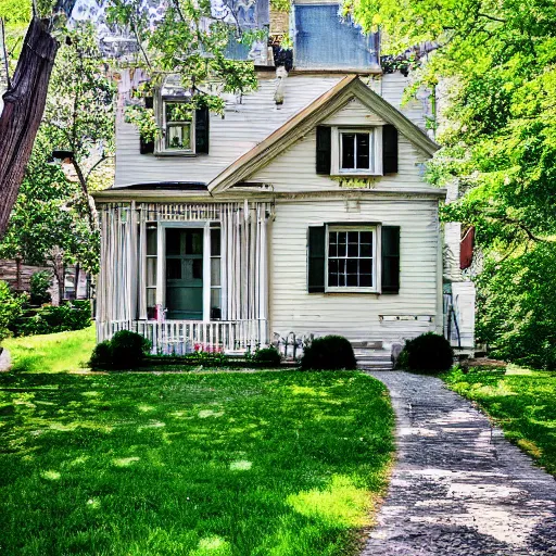 Image similar to Google map street view image of a small charming house in Chicago