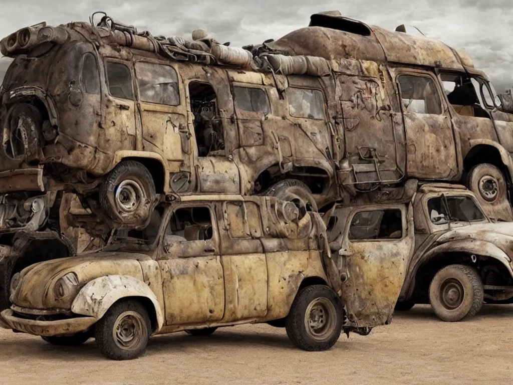 Prompt: epic custom Renault 4 Master in the movie Mad Max: Fury Road (2015)