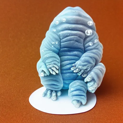 Prompt: realistic tardigrade made of bubbles