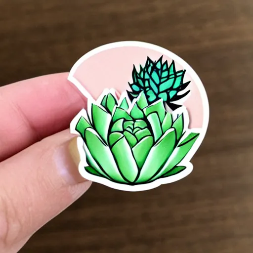 Prompt: cute succulent sticker