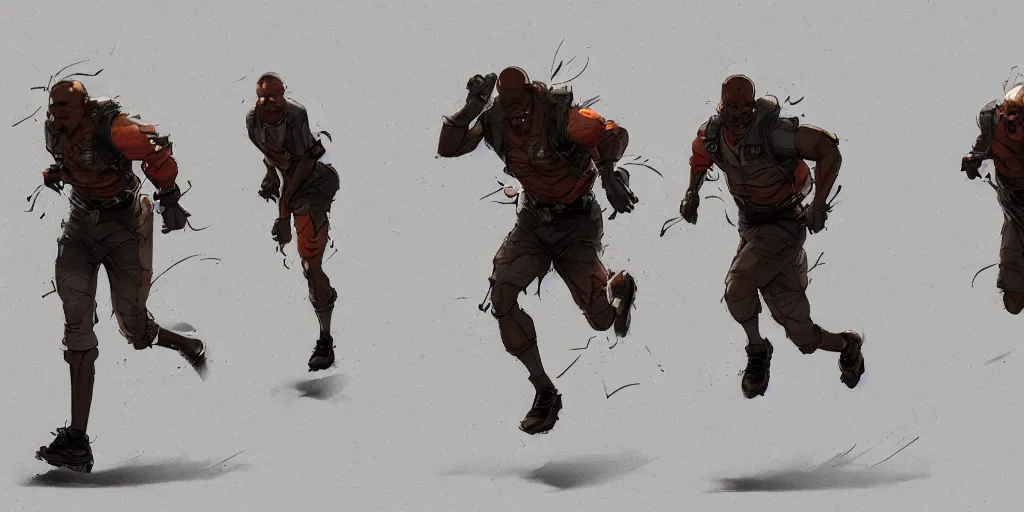 Prompt: cartoonish jamie foxx running, character sheet, fine details, concept design, contrast, kim jung gi, greg rutkowski, trending on artstation, 8 k, full body, turnaround, front view, back view, ultra wide angle