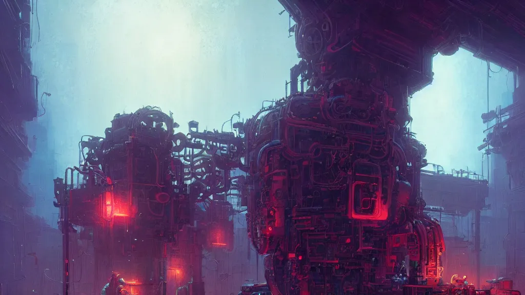 Prompt: a machine conjuring!!!!!!! a picture!!!!! from noise, by lance wilkinson, marc simonetti, greg rutkowski, and diego gisbert llorens, cinematic closeup!!, colorful, intricate, clean, hopeful, 8 k render, volumetric lighting