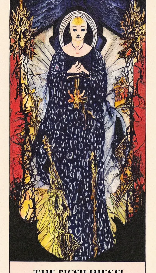 Prompt: the high priestess, tarot, art germ