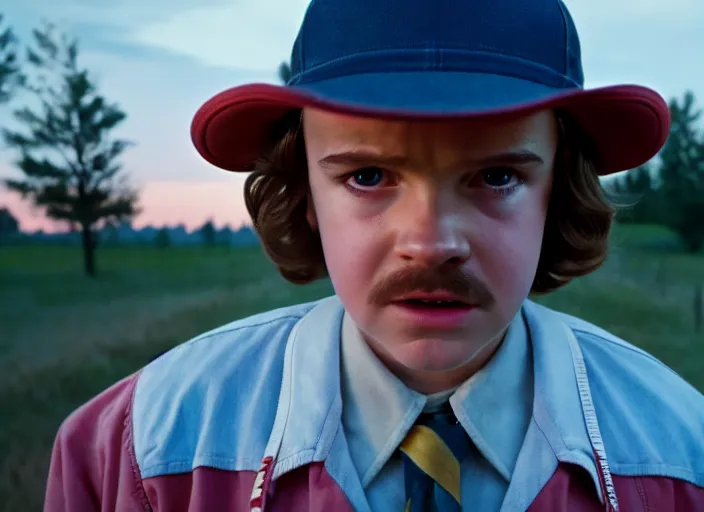 Prompt: film still of jim hopper as eleven in stranger things, 8 k