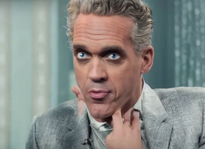 Image similar to broadcast still of jordan peterson as a contestant of ru paul's drag race, 4 k