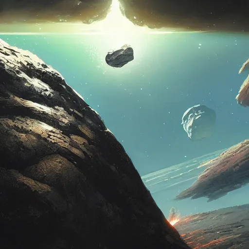 Prompt: an asteroid hitting earth by greg rutkowski
