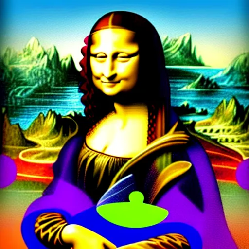 Image similar to mona lisa by lisa frank and jim lee