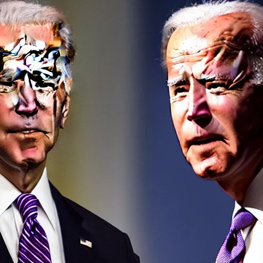 Image similar to joe biden lost in the fae realm, stumbles upon a taco bell, live mas