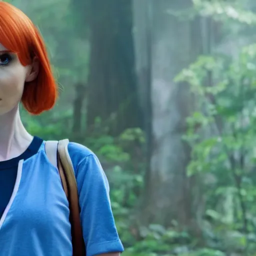 Image similar to film still of Karen Gillan as Misty in Pokémon: Indigo League, 4k