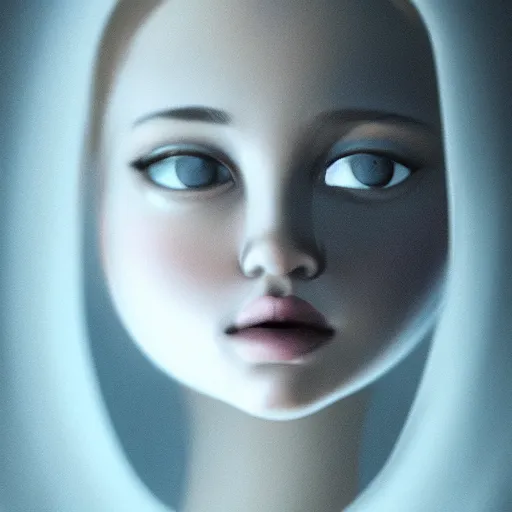 Prompt: face of a young girl in the moon light, ambient lighting, moody, emotive, trending on artstation