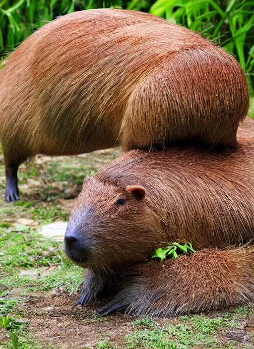 Image similar to capybara coconut fusion