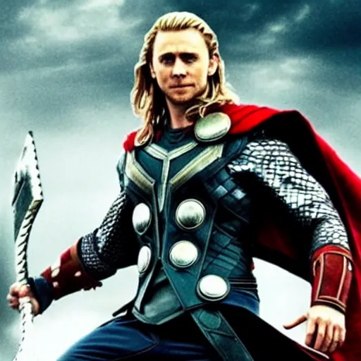 Image similar to Tom Hiddleston as Thor,