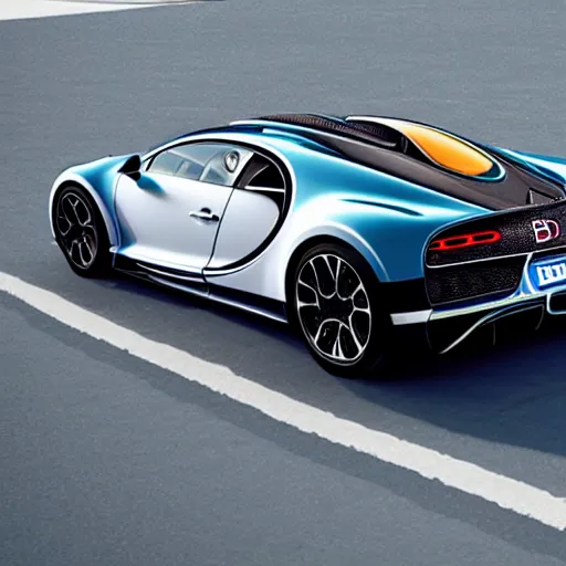 Prompt: a bugatti chiron on the surface of venus