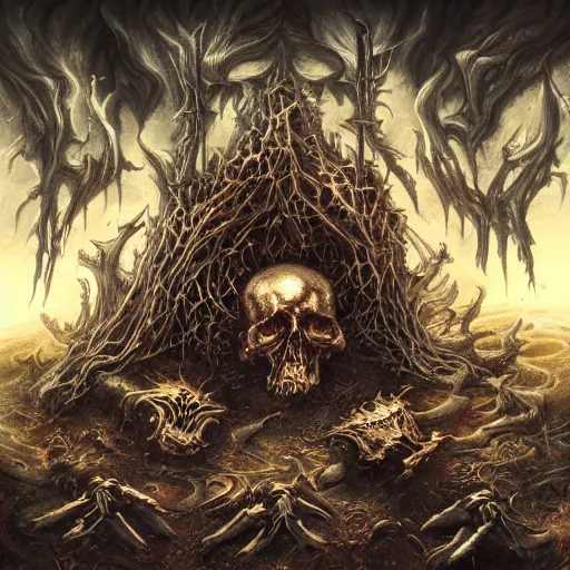 Image similar to hyperdetailed artstation death metal album cover