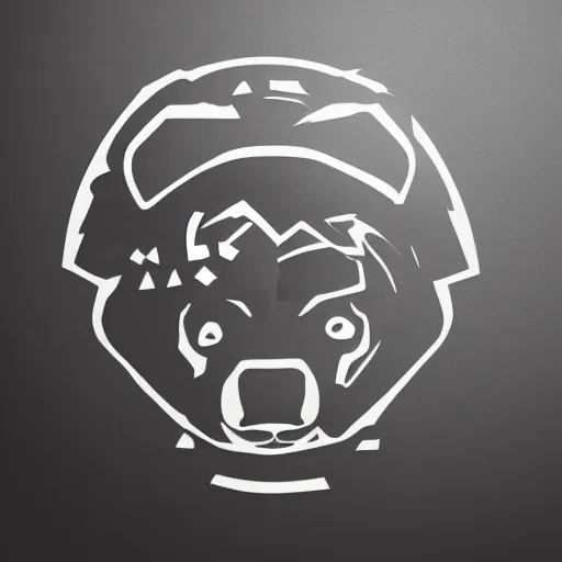 Prompt: simple logo of gambling bear, artststion, designer art, concept art