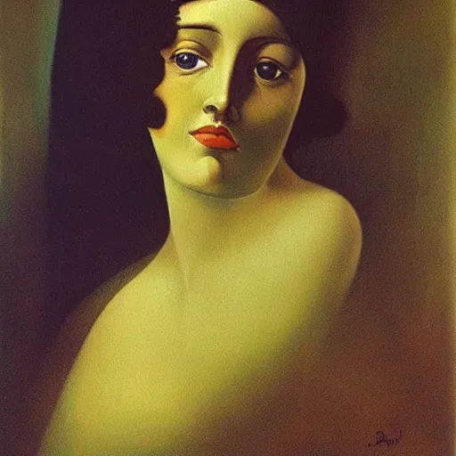Prompt: portrait of a beautiful woman, oil painting by Dali