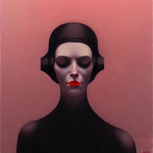 Image similar to concept portrait of woman from 2 0 s decade of xx century, dark atmosphere, lynchian, film noir, concept art, art by kuvshinov ilya and zdislav beksinski and wayne barlowe