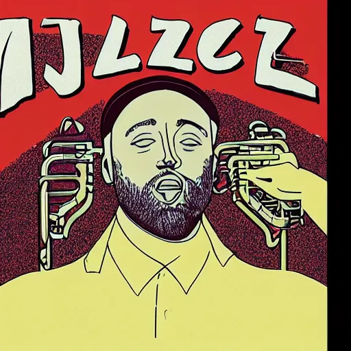 Image similar to the cover of a jazz album by mac miller, detailed,