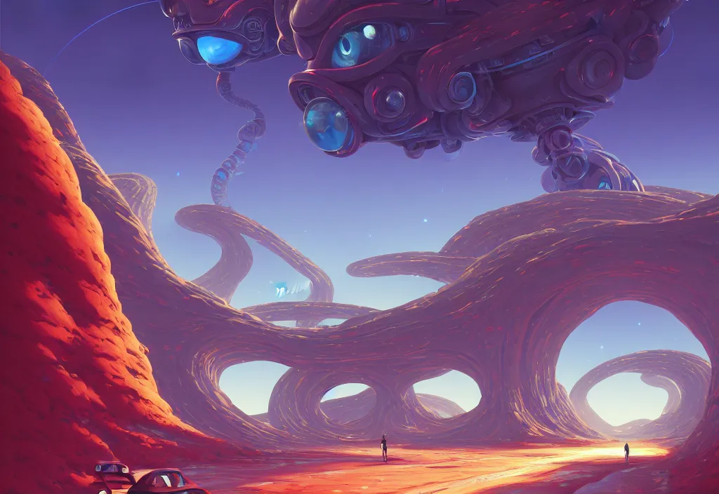 Image similar to futuristic road signs and alien vines on an arid planet, intricate oil painting, high detail illustration, sharp high detail, manga and anime 1 9 9 9, official fanart behance hd artstation by jesper ejsing and makoto shinkai, 4 k,