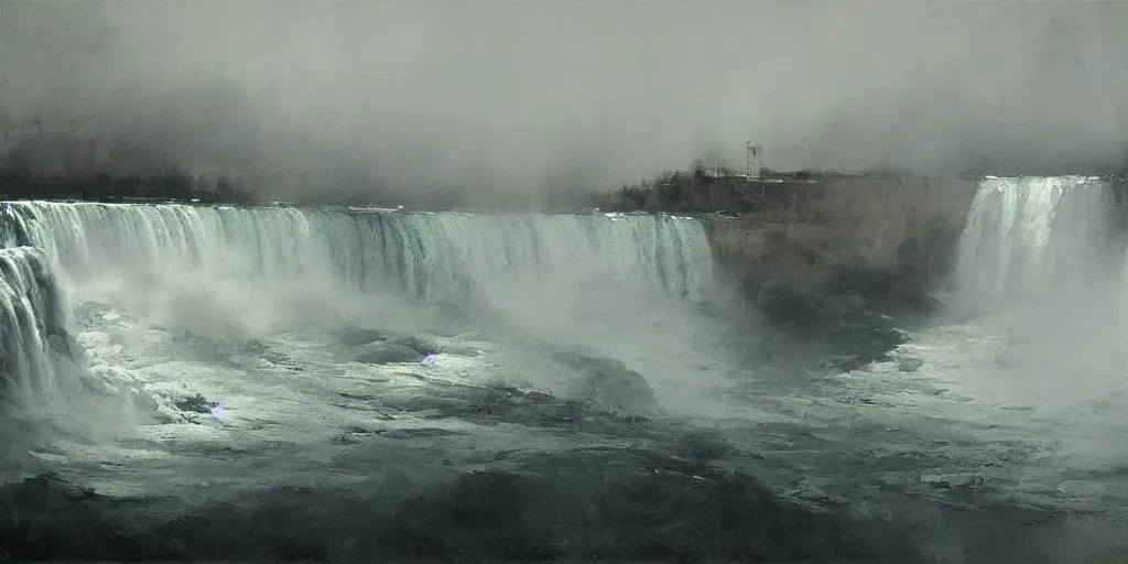 Prompt: niagara falls by jeremy mann