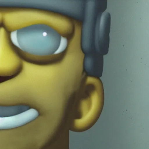 Image similar to a close - up of homer simpson's face in outlast