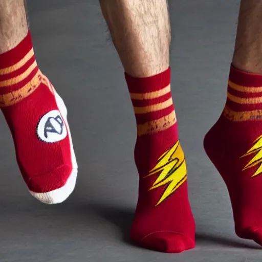 Image similar to flash mcqueen wearing socks