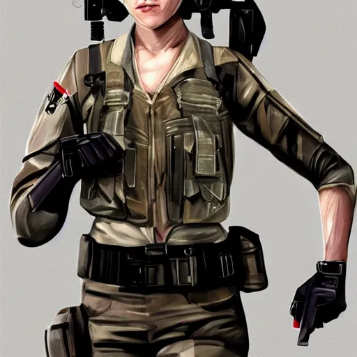 Image similar to Chloe Sevigny as a Counter Strike terrorist, concept art, anime