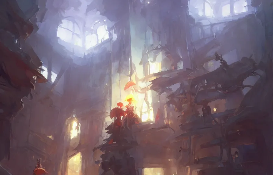 Image similar to greg manchess concept art of a the spork dimension, key visual, ambient lighting, highly detailed, digital painting, artstation, concept art, sharp focus, by makoto shinkai and akihiko yoshida and hidari and wlop and greg rutkowski