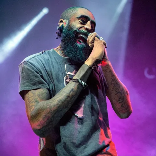 Image similar to photograph of Mc Ride from death grips