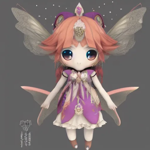 Prompt: cute fumo plush of an adorable fae with a fractal pattern dress of mystical importance, magical girl, vray