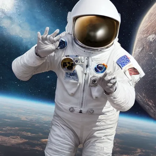 Prompt: hyper realistic photo of an alien in an astronaut suit