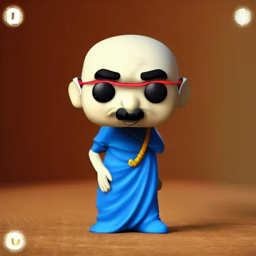 Image similar to toy of Mahatma Gandhi, pixar, very cute, chibi, pop vinyl, unreal engine, studio lighting,