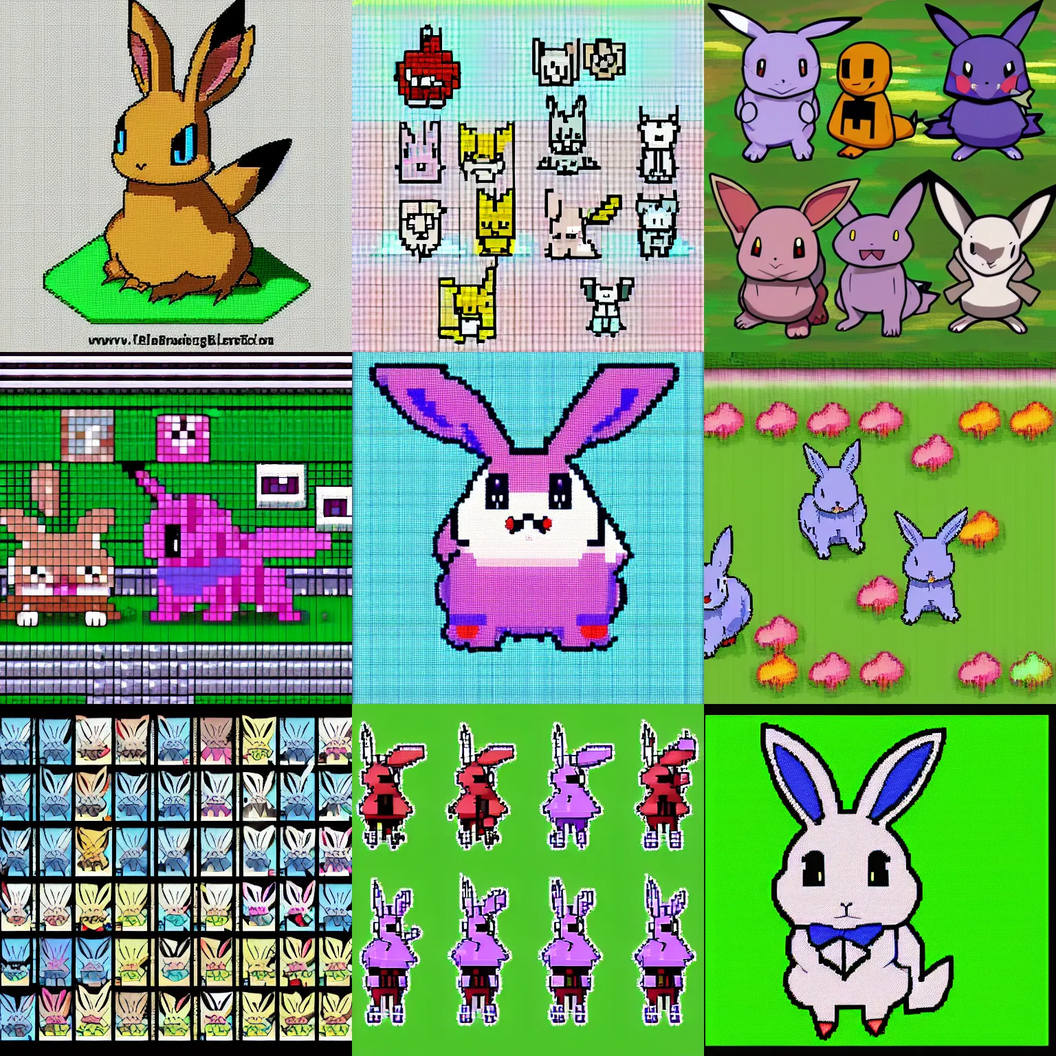 Prompt: Pokemon gen 3 rabbit sprite