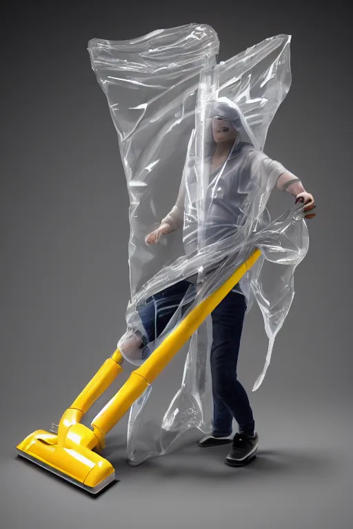 Prompt: photo of a person vacuum packaged in a plastic bag, hyper realistic, 8k, trending on cgisociety, unreal engine