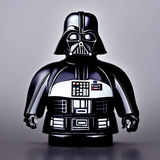 Image similar to a big fat overweight spherical darthvader, wrinkles, from starwars