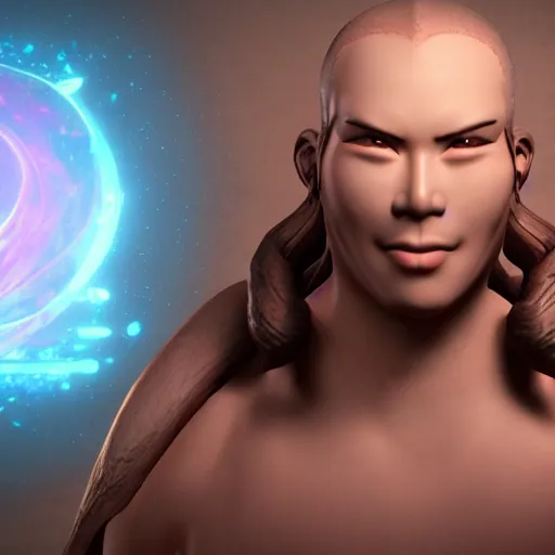 Prompt: a beautiful japanese male god sourrounded by borealis, unreal engine 5 cinematic