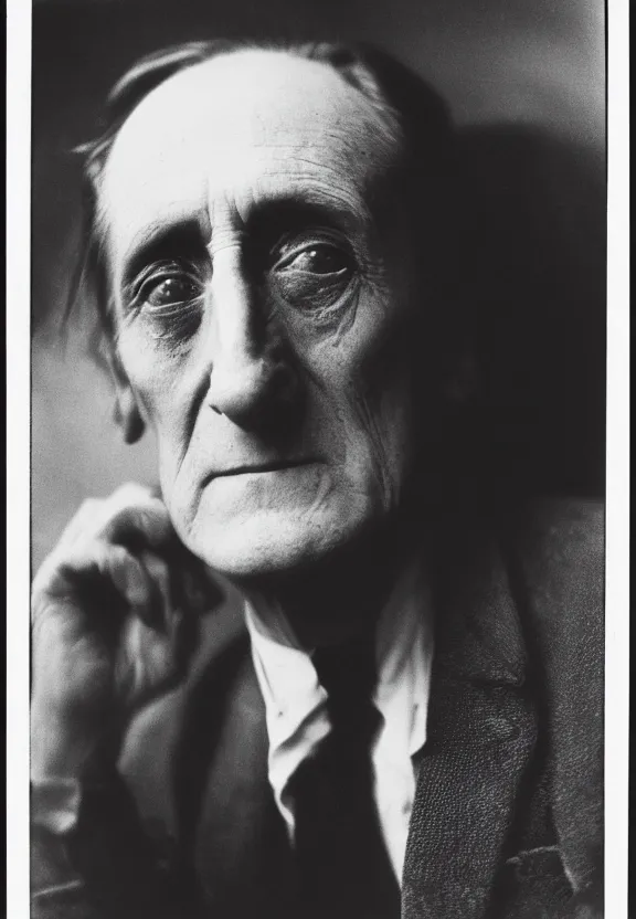 Image similar to a close - up casual photo of marcel duchamp by irving penn, 1 9 2 0 s monochrome snapshot, graflex 4 x 5, f 1. 8, 3 5 mm, ilford delta 3 2 0 0 pro