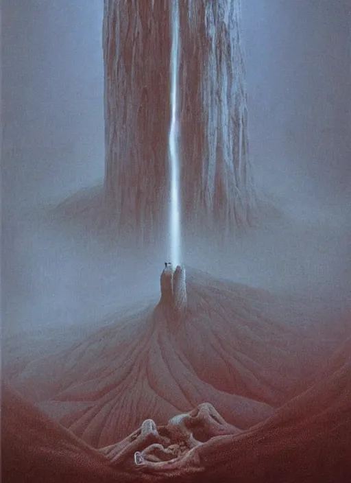 Image similar to twin peaks movie poster art by zdzislaw beksinski