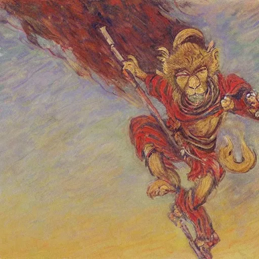 Prompt: Sun Wukong, Journey to the west, Claude Monet