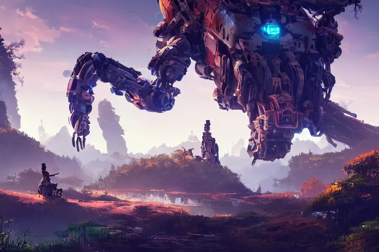 Image similar to tideripper machine mecanical creature robot of horizon forbidden west horizon zero dawn bioluminiscence global illumination ray tracing hdr fanart arstation by ian pesty and alena aenami artworks in 4 k